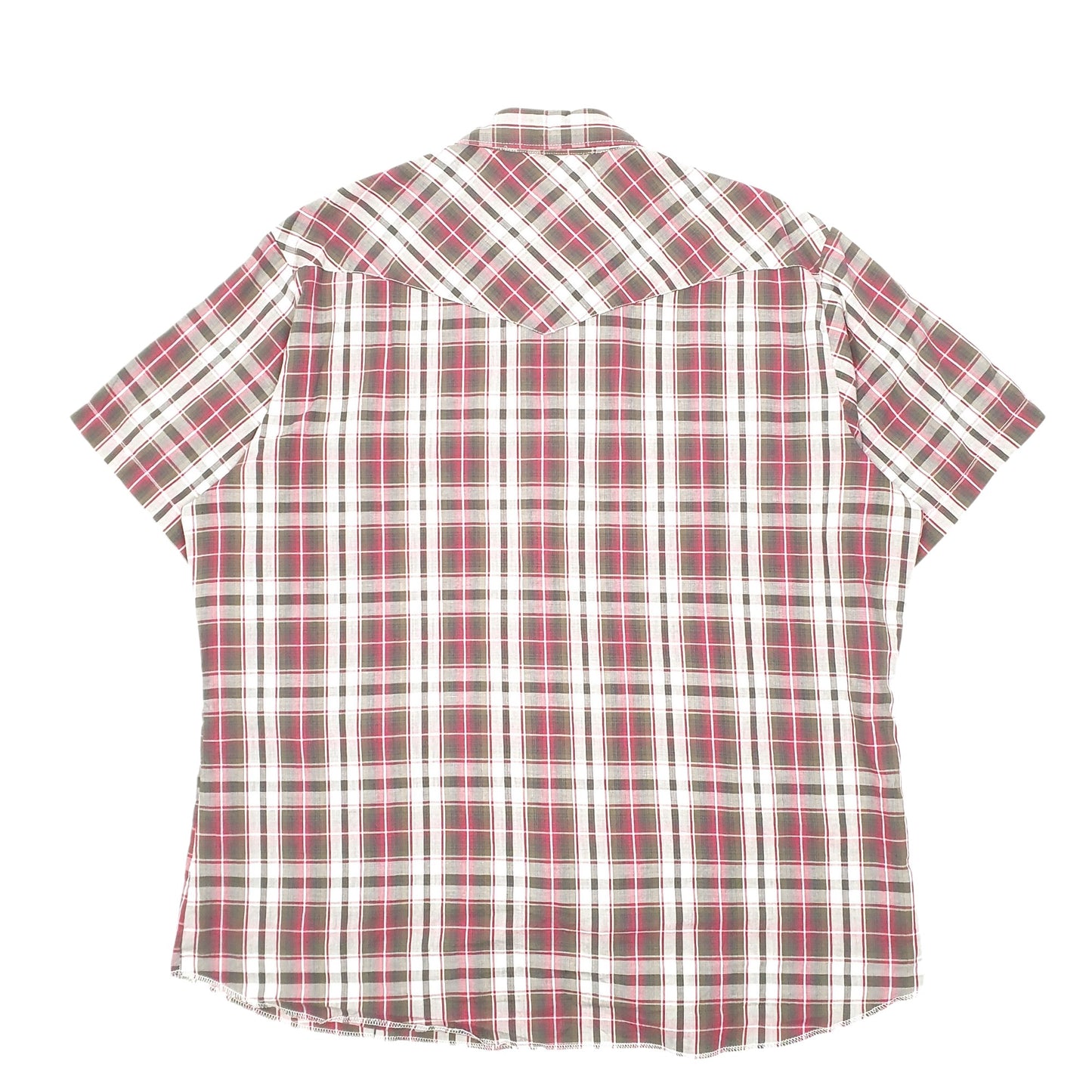 Mens White Wrangler Western Pearl Snap Cowboy Short Sleeve Shirt