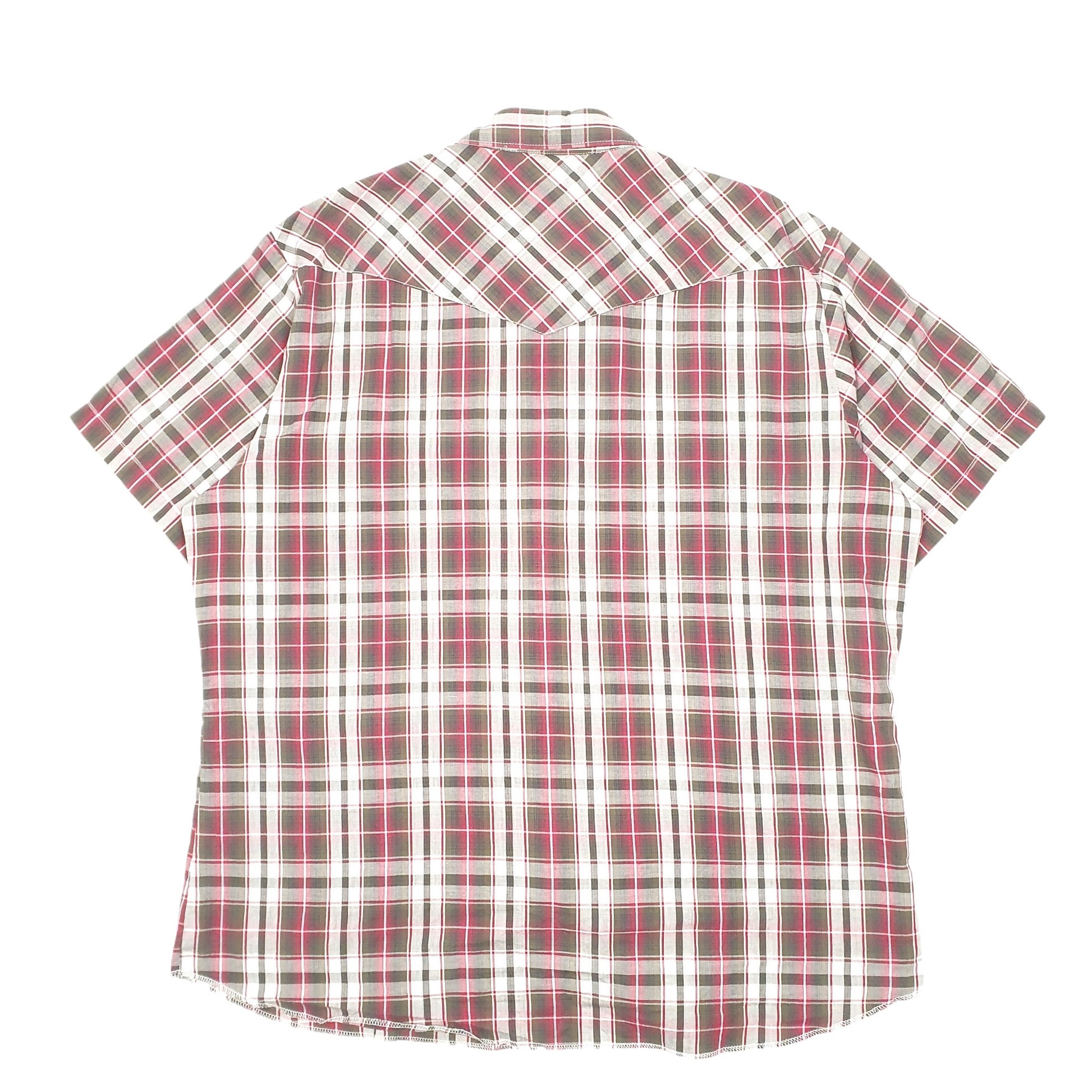 Mens White Wrangler Western Pearl Snap Cowboy Short Sleeve Shirt