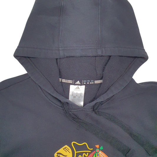 Mens Black Adidas NHL Blackhawks Hockey Hoodie Jumper