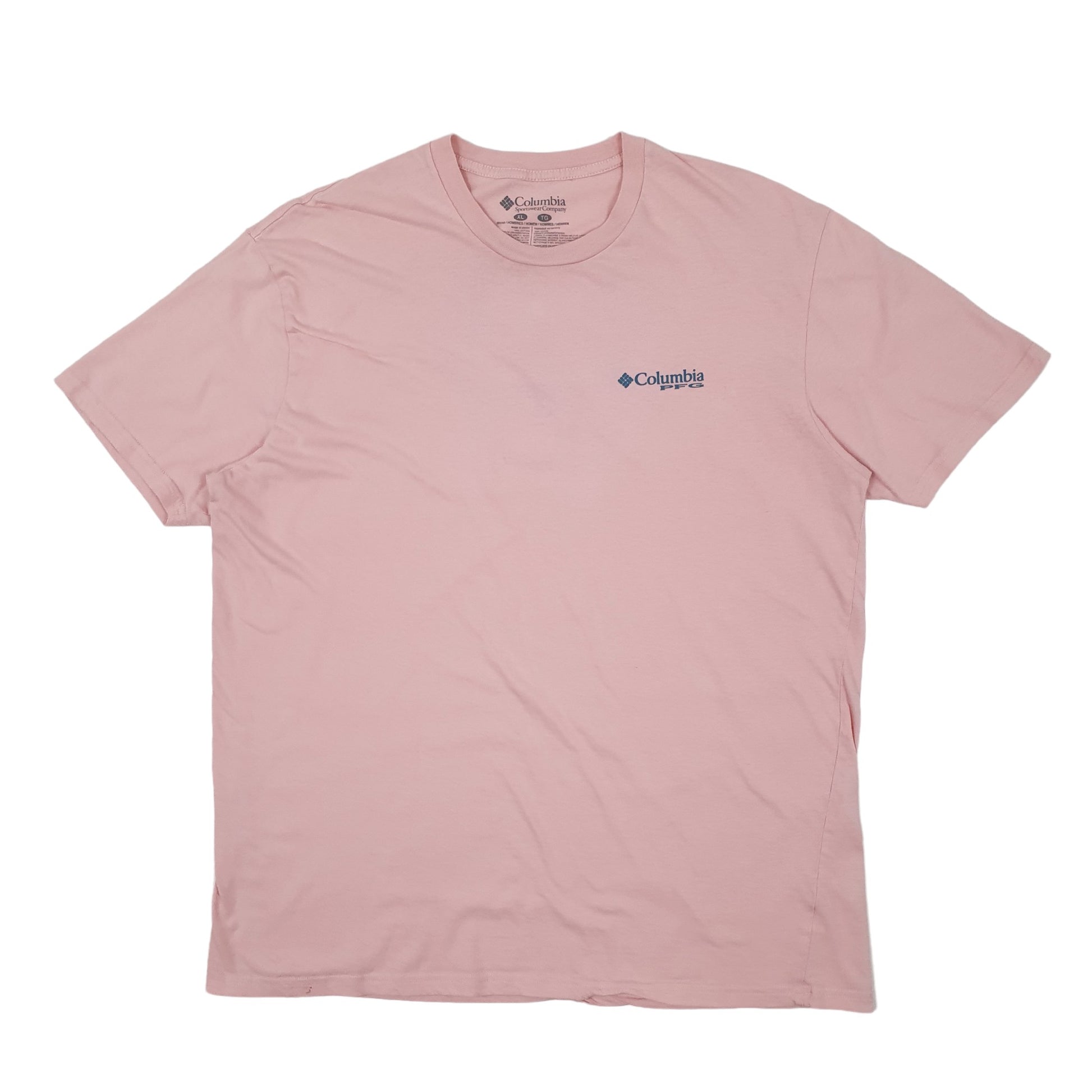 Mens Pink Columbia Sportswear PFG Fishing Short Sleeve T Shirt