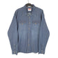 Mens Blue Wrangler Denim Jeans Western Pearl Snap Cowboy Long Sleeve Shirt