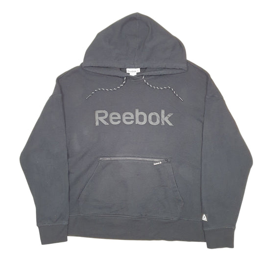 Womens Black Reebok Spellout Hoodie Jumper