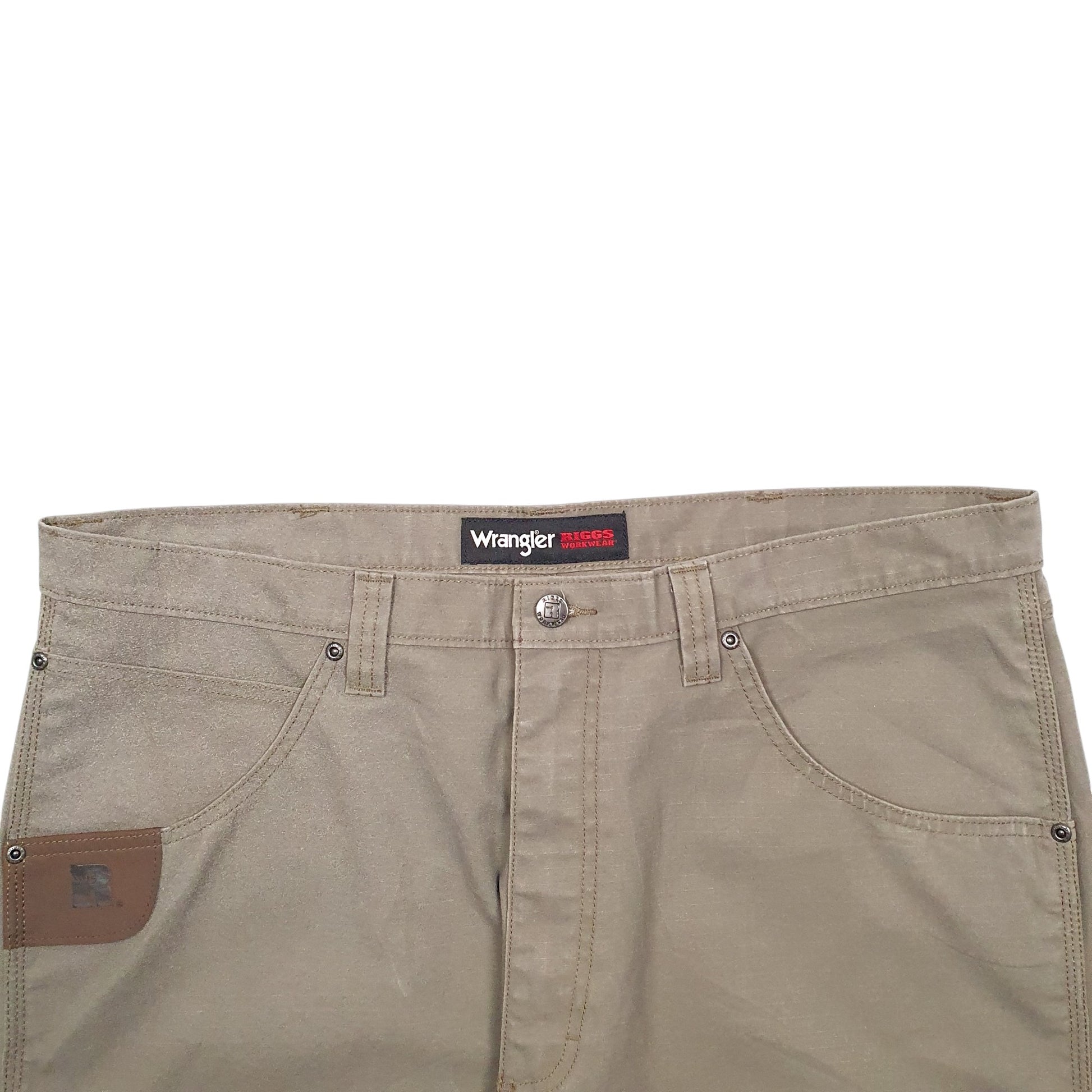 Mens Khaki Wrangler Riggs Workwear Ripstop Cargo Trousers