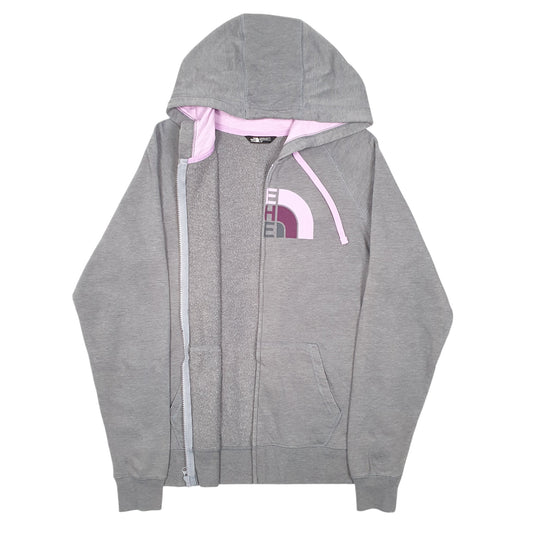 Womens Grey The North Face Hoodie Spellout Full Zip Jumper
