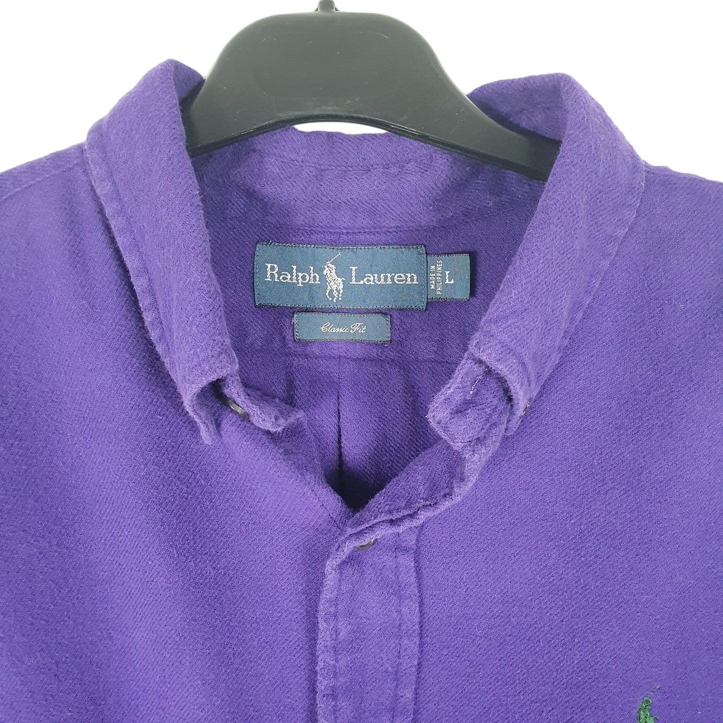 Mens Purple Ralph Lauren Chamois Overshirt Shacket Long Sleeve Shirt