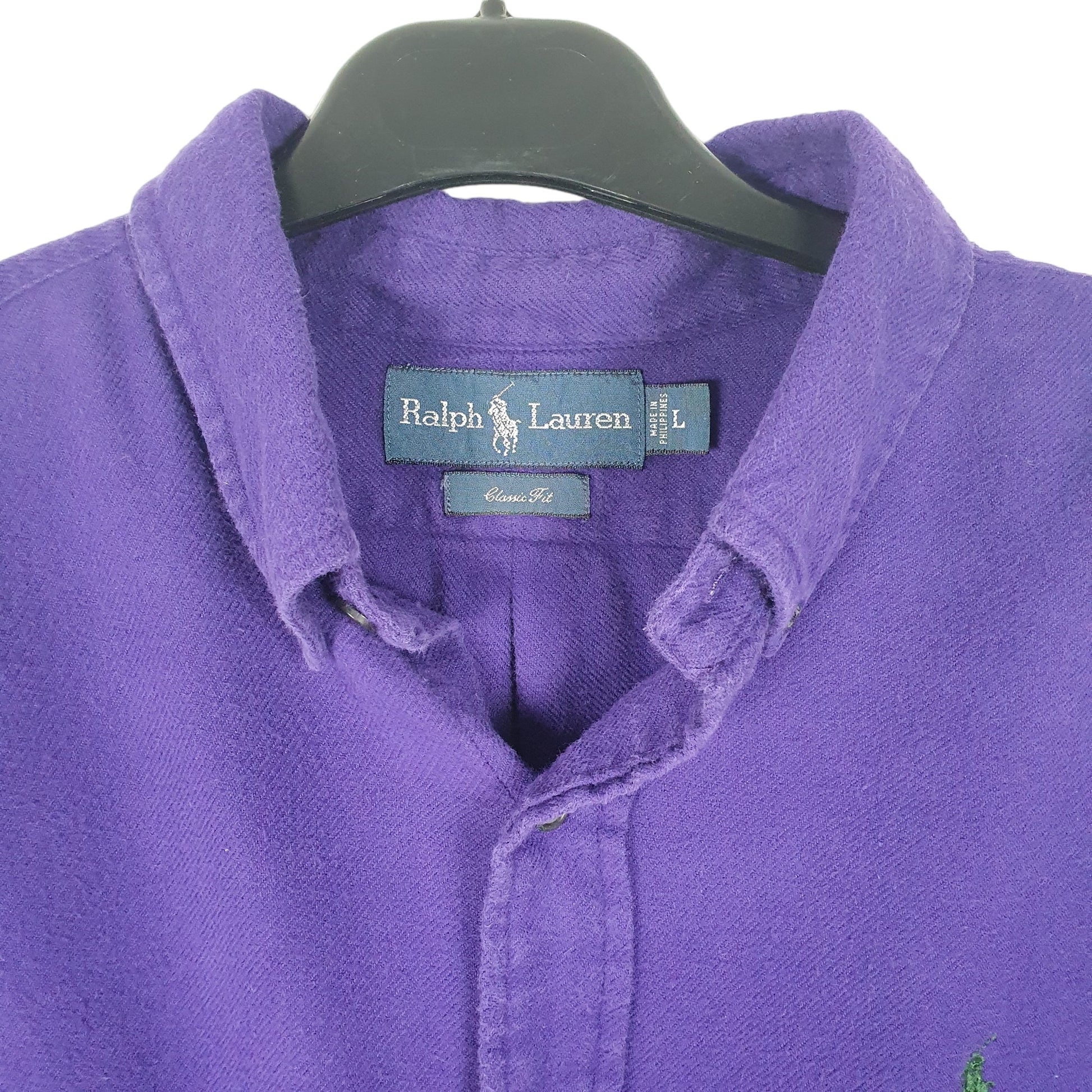 Mens Purple Ralph Lauren Chamois Overshirt Shacket Long Sleeve Shirt