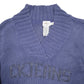 Womens Blue Calvin Klein Knit Spellout V Neck Jumper