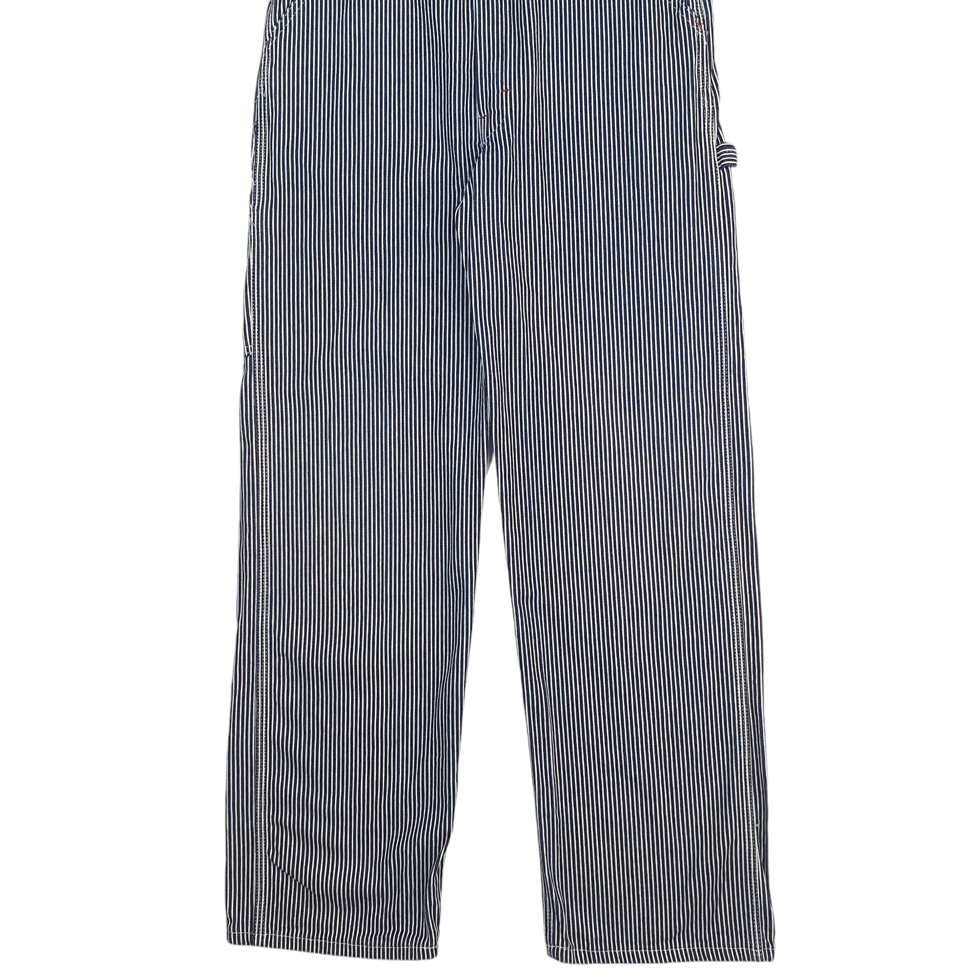 Mens Navy Dickies Overalls Bib Hickory Railroad Striped Dungaree Trousers