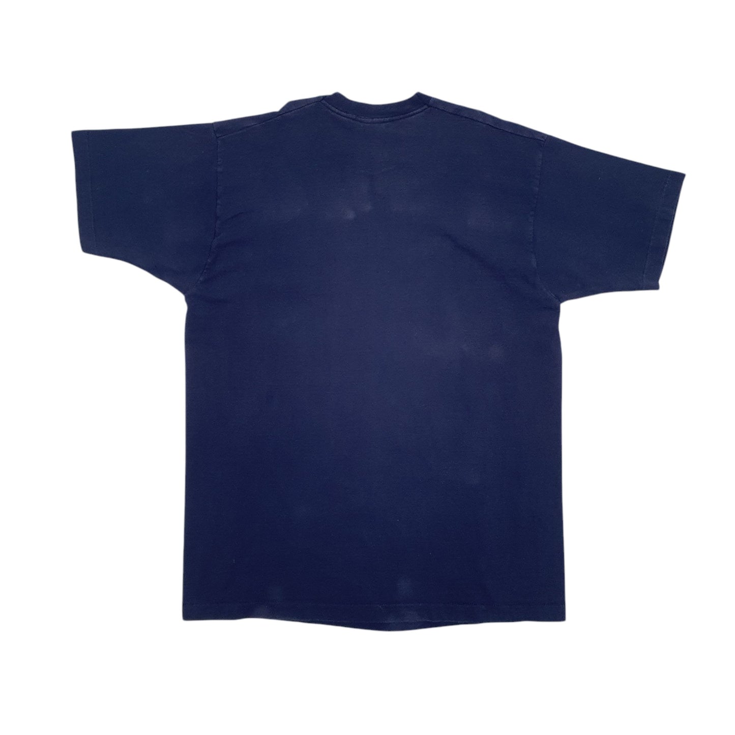 Mens Navy Fruit Of The Loom Single Stitch Vintage 90s Short Sleeve T Shirt