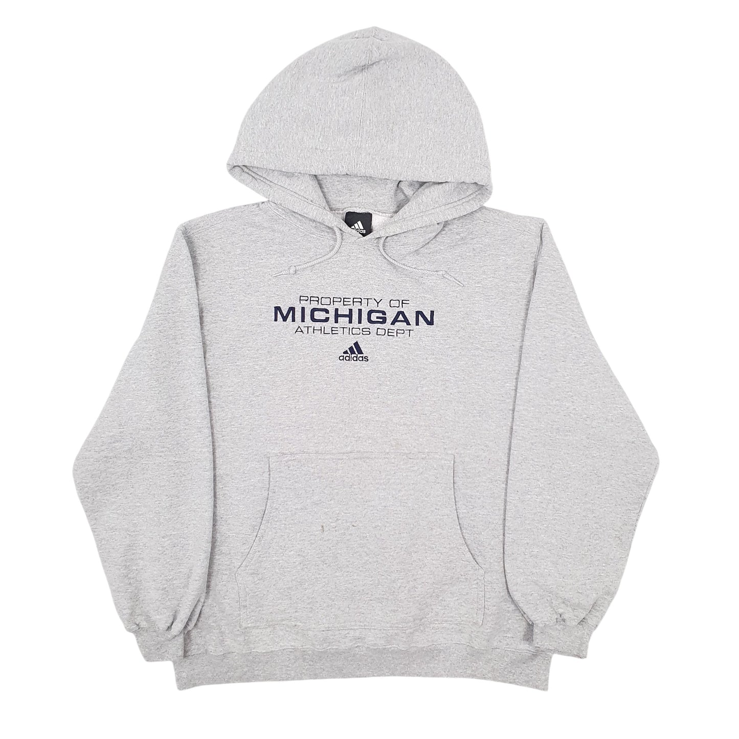 Mens Grey Adidas Michigan Athletics Dept Hoodie Jumper
