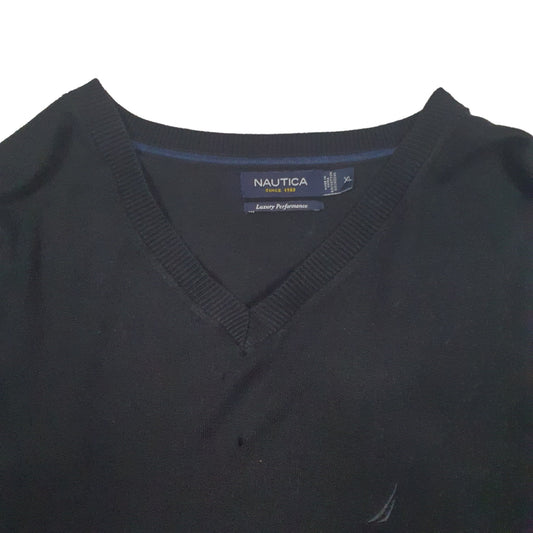 Mens Black Nautica Knit Crewneck Jumper