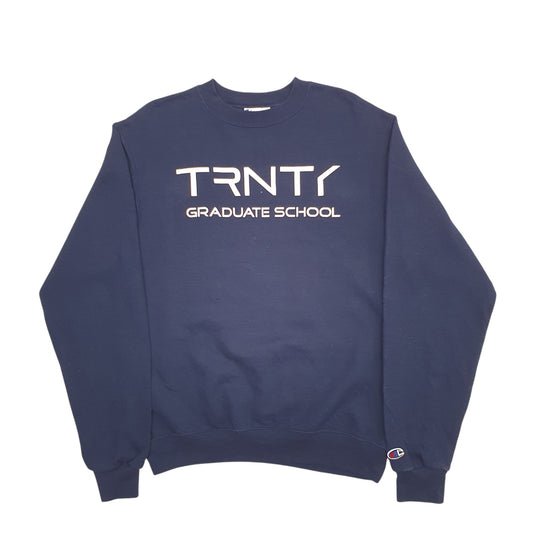 Mens Navy Champion Trnty Graduate School Crewneck Jumper