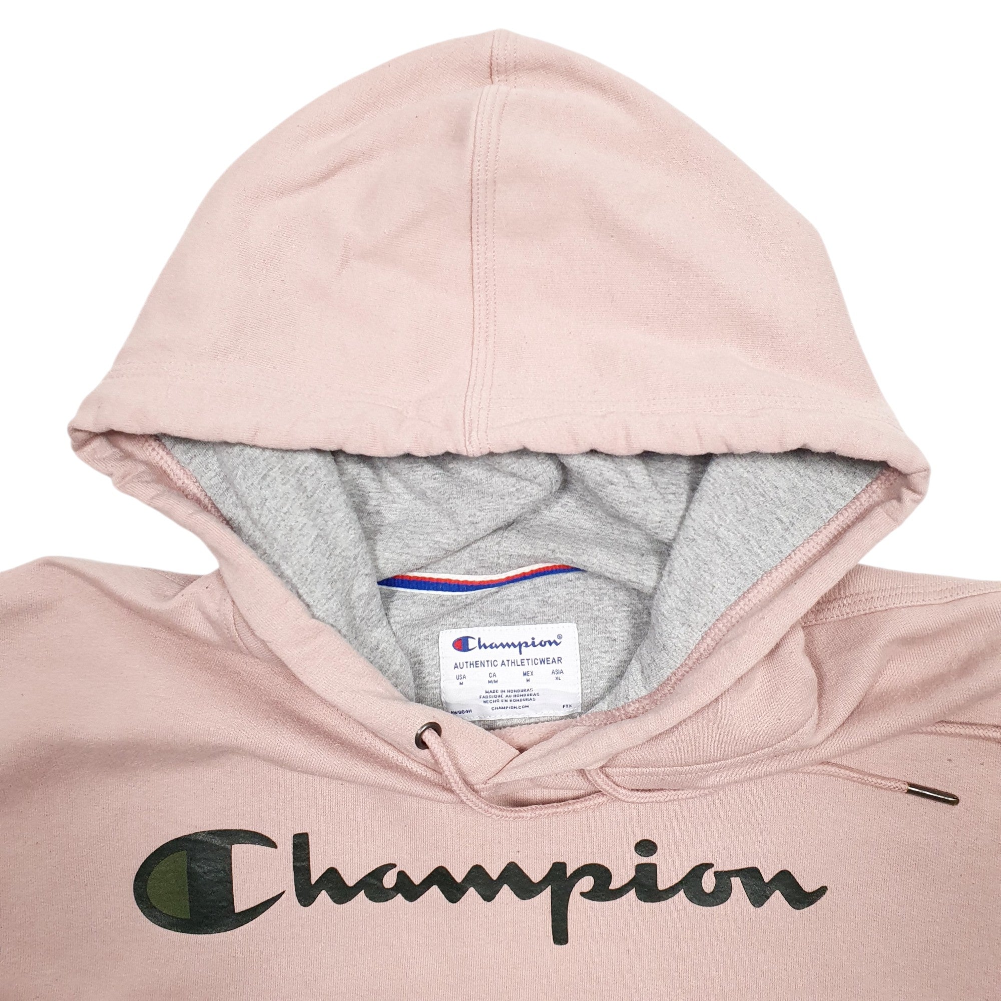 Champion Spellout Hoodie Cotton Blend Sweatshirt Jumper M