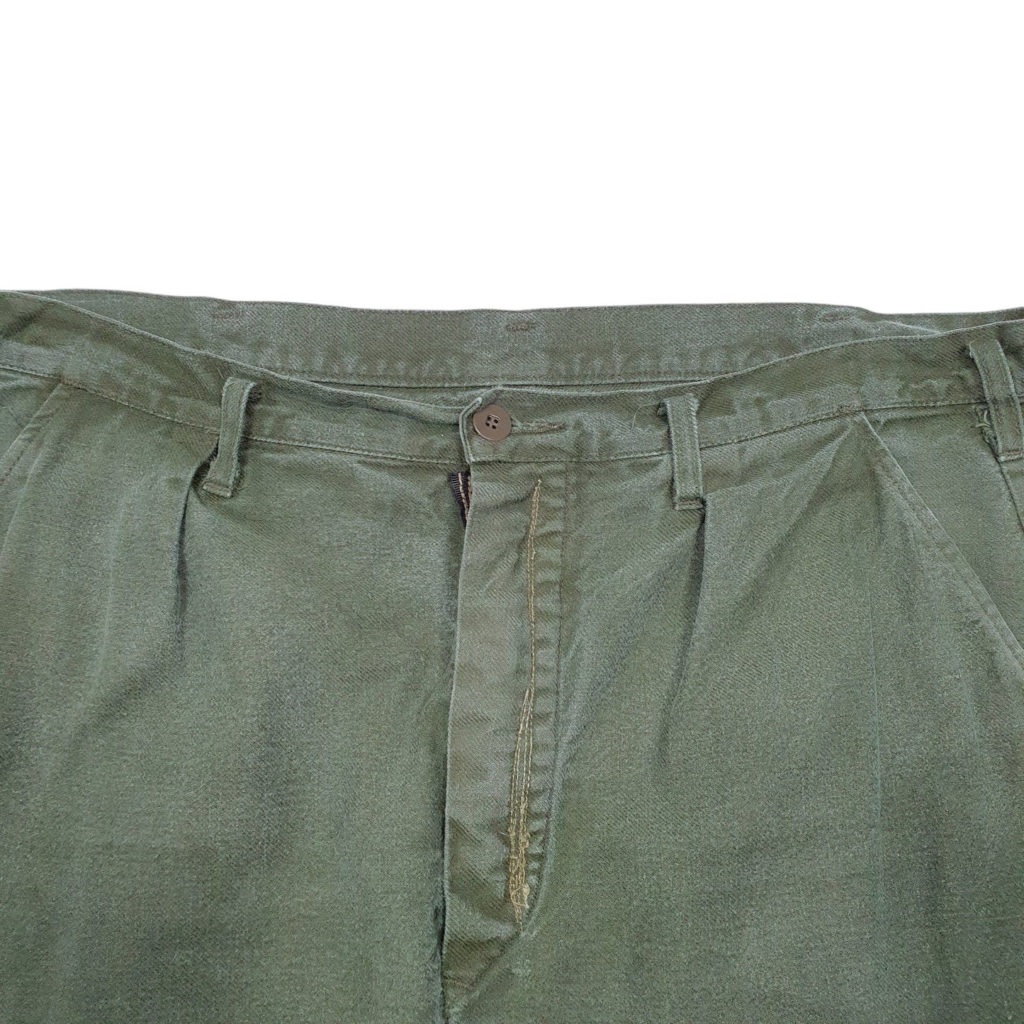 Mens Green Unbranded Vintage Chore Pants Euro Workwear Pleated Chino Trousers