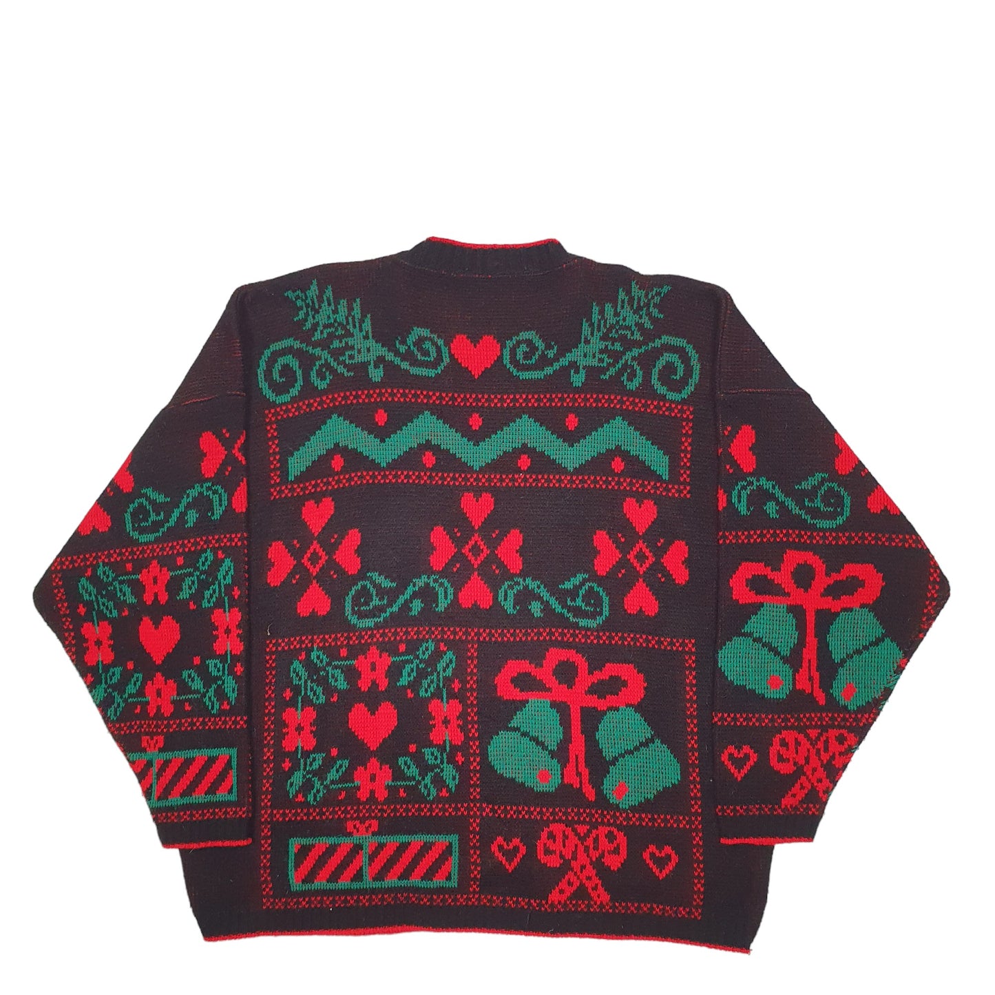 Mens Black Unbranded Christmas Festive Crewneck Jumper