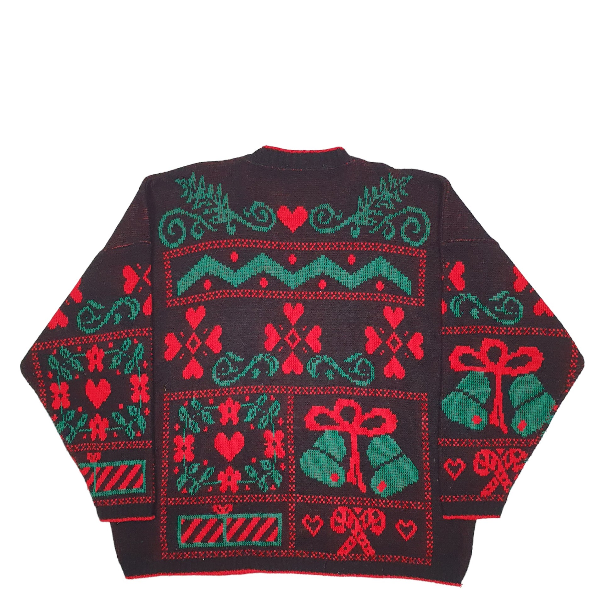 Mens Black Unbranded Christmas Festive Crewneck Jumper