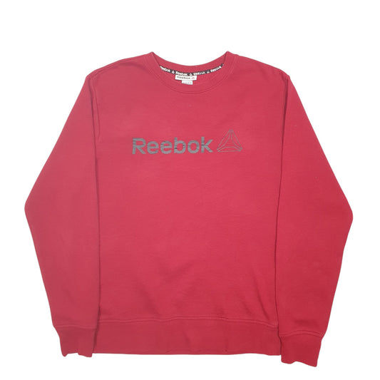 Mens Red Reebok Spellout Crewneck Jumper