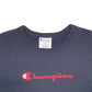 Mens Blue Champion Spellout Crewneck Jumper