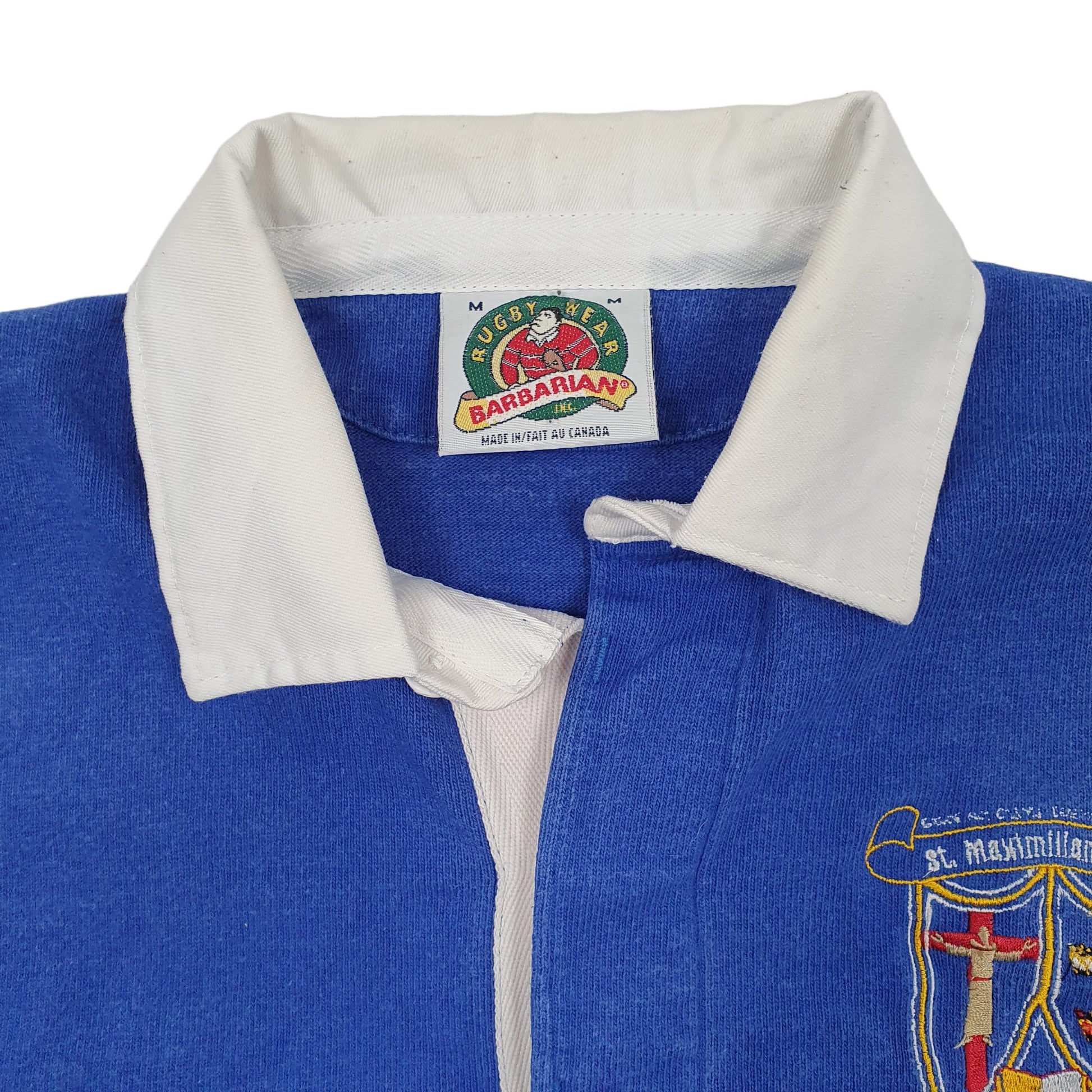 Mens Blue Barbarian Rugby St Maximillan Long Sleeve Polo Shirt