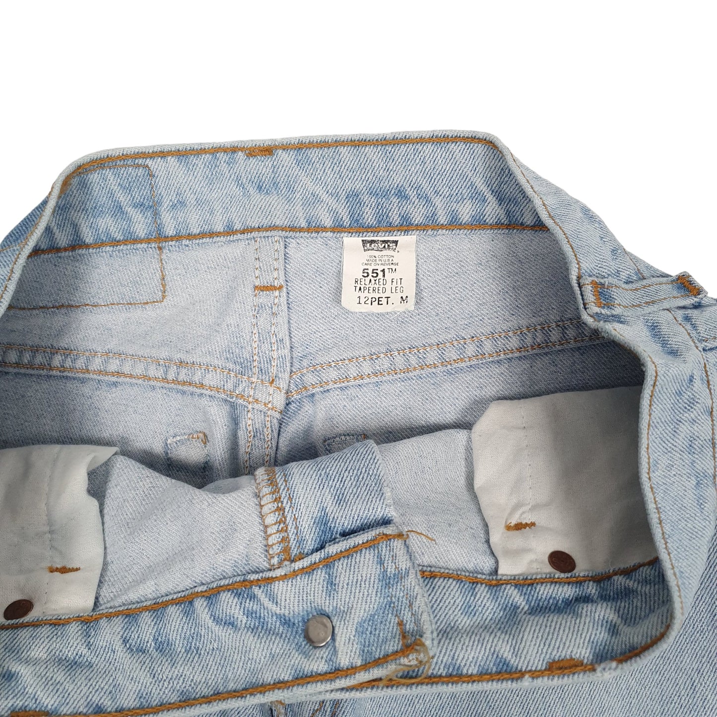 Womens Blue Levis Vintage 1990s Made in USA Relaxed Tapered Fit 551 JeansW31 L29