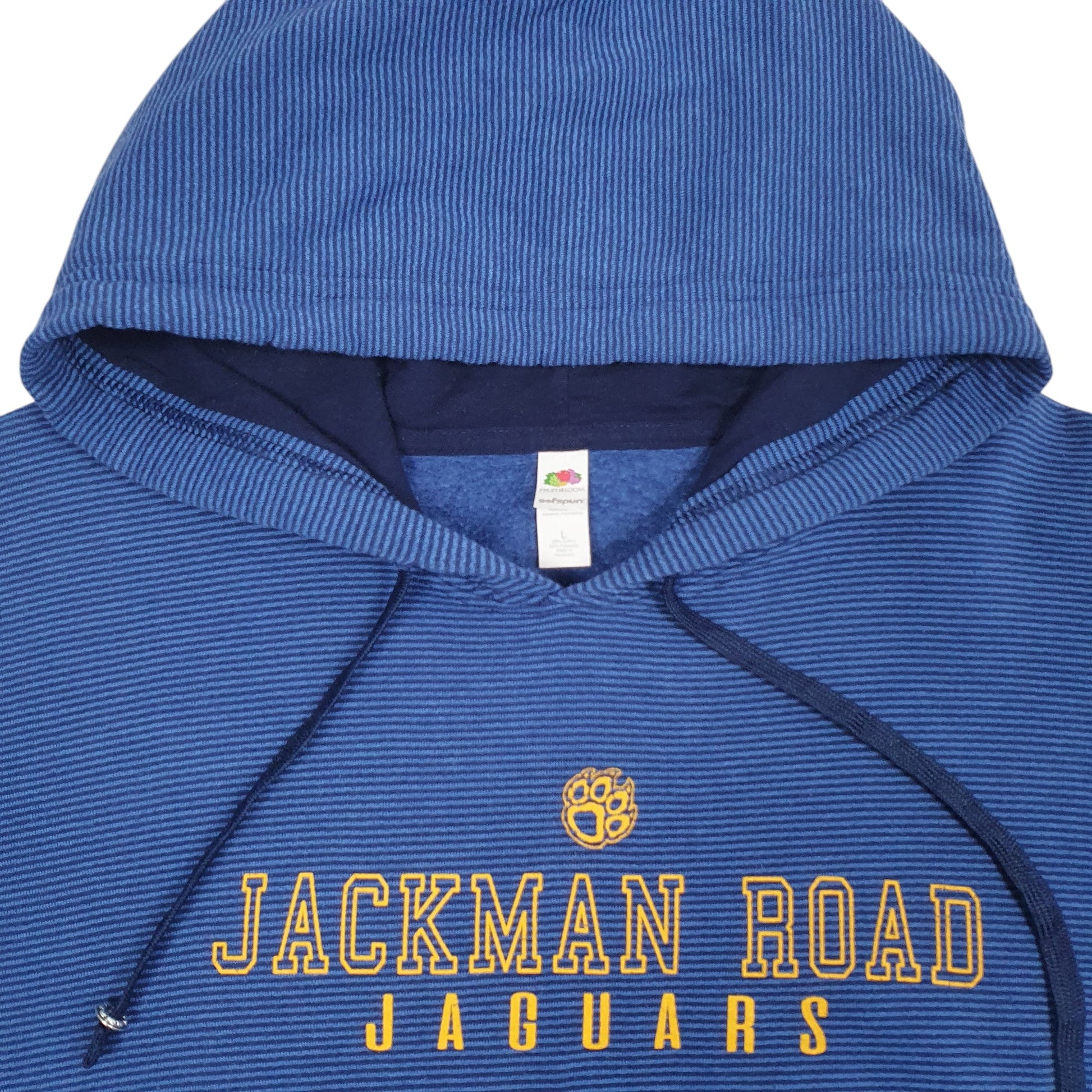 Mens Blue Fruit Of The Loom Jackman Road Jaguars Hoodie Jumper