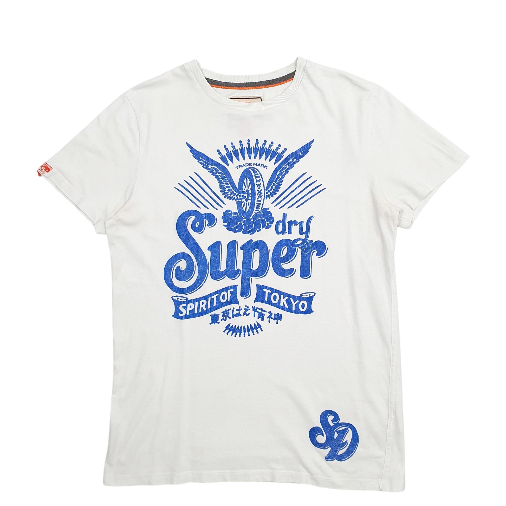 Mens White Superdry Spellout Short Sleeve T Shirt