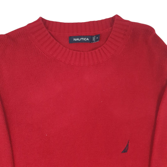 Mens Red Nautica Knitwear Crewneck Jumper