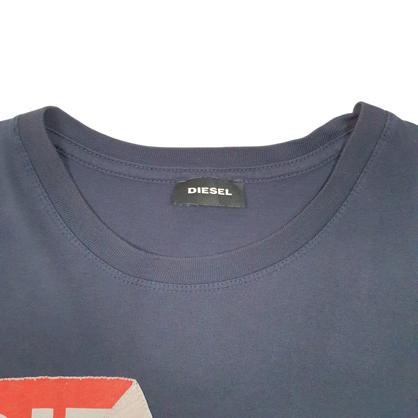 Mens Navy Diesel Peel Label Short Sleeve T Shirt