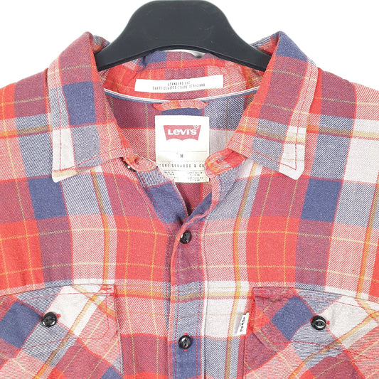 Mens Red Levis Flannel Trucker Lumberjack Long Sleeve Shirt