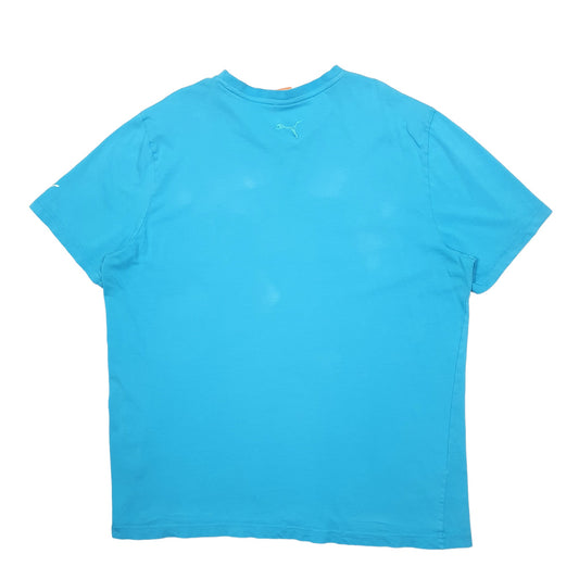 Mens Blue Puma Spellout Short Sleeve T Shirt