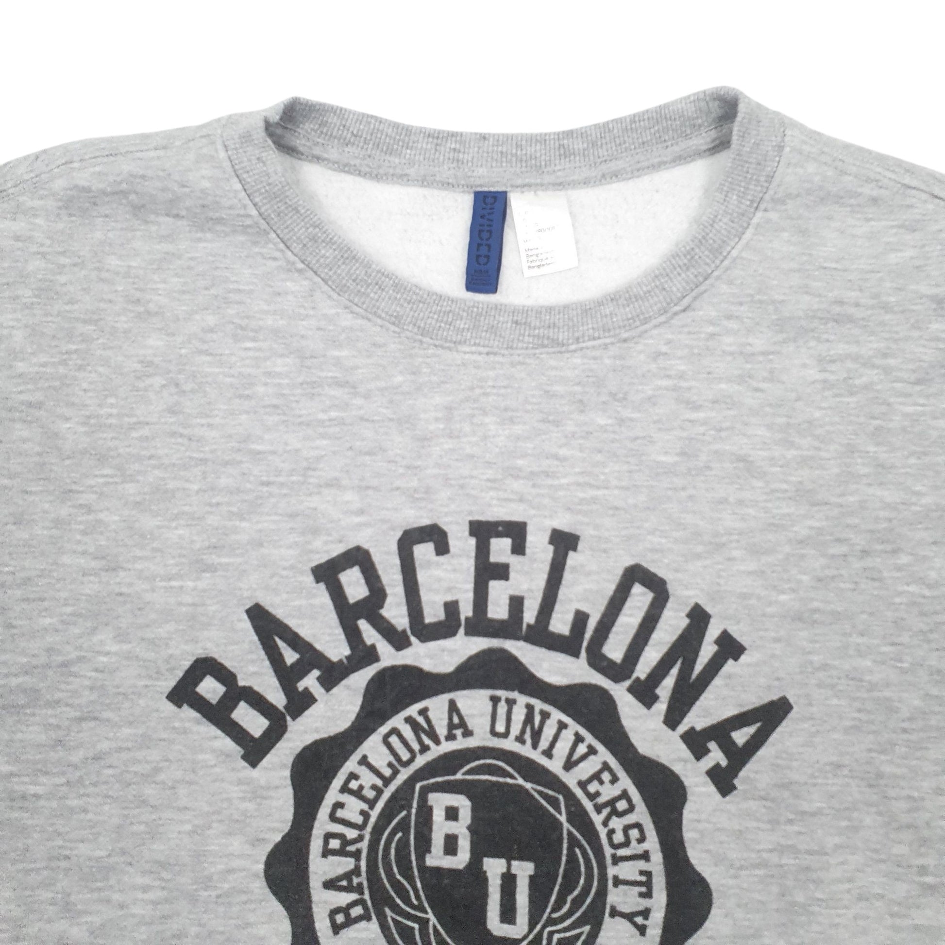 Mens Grey H&M Barcelona University Crewneck Jumper
