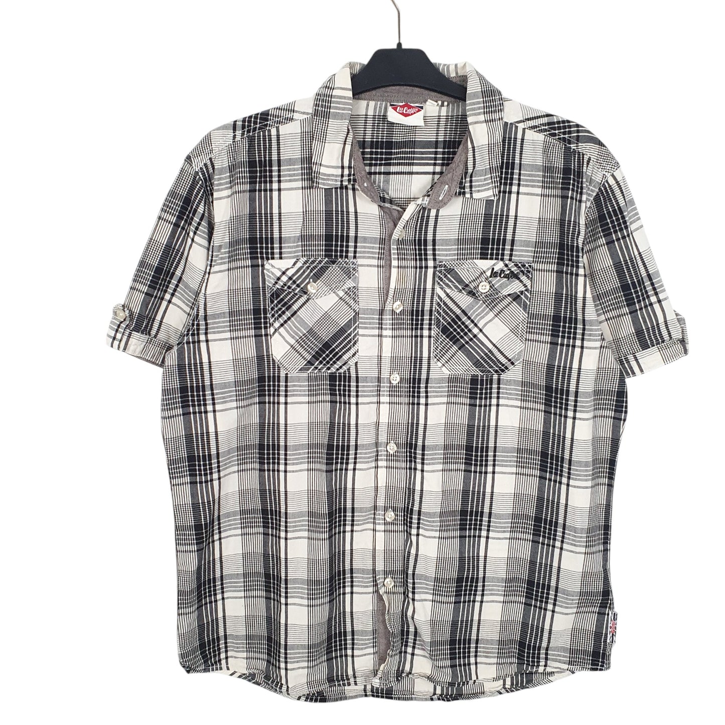 Mens White Lee Cooper  Short Sleeve Shirt