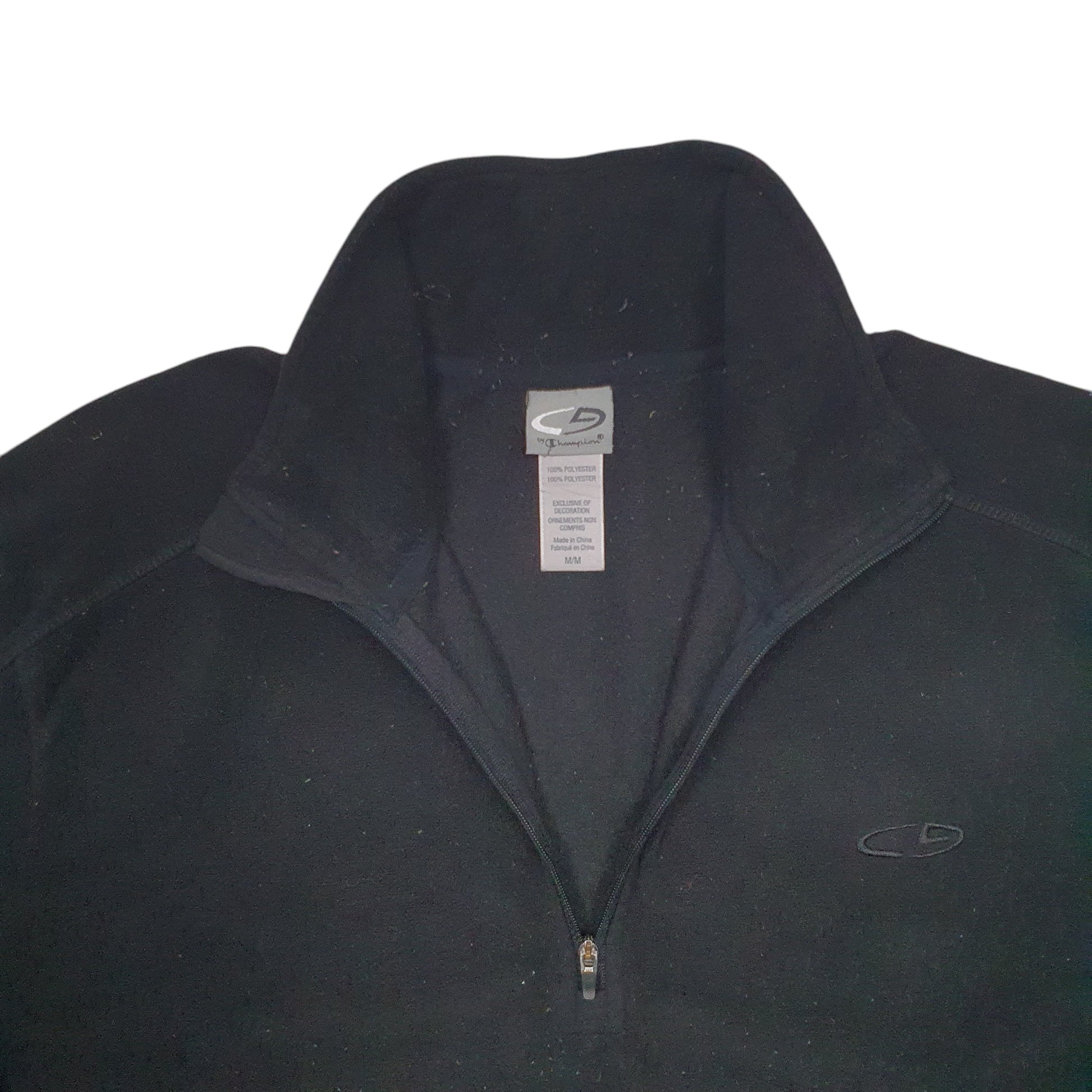 Mens Black Champion  Quarter Zip Jumper