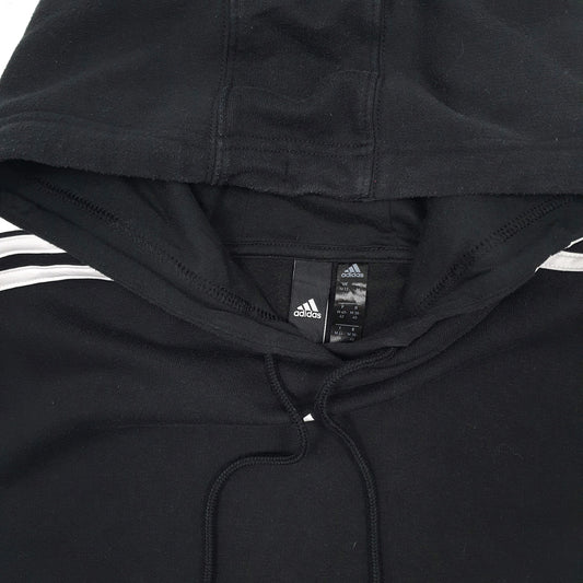 Womens Black Adidas Crop Top Hoodie Jumper