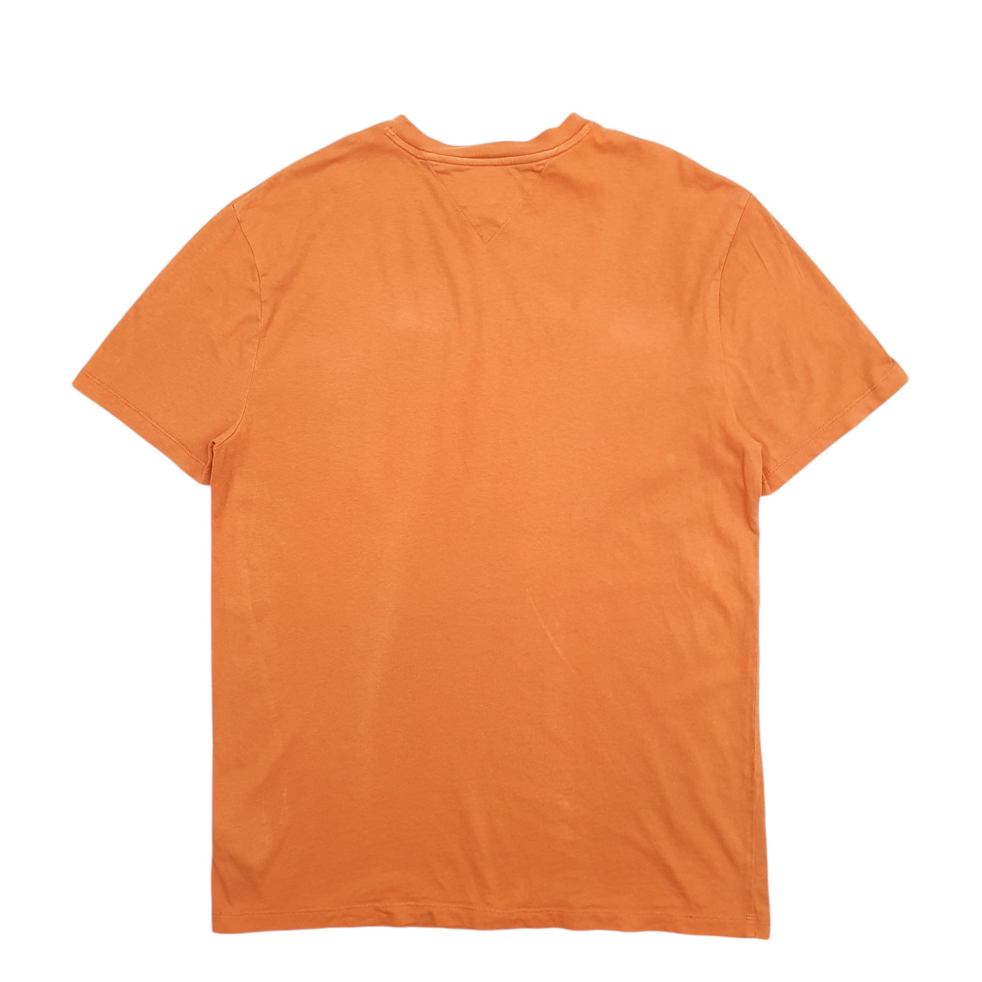 Mens Orange Tommy Hilfiger Spellout Short Sleeve T Shirt