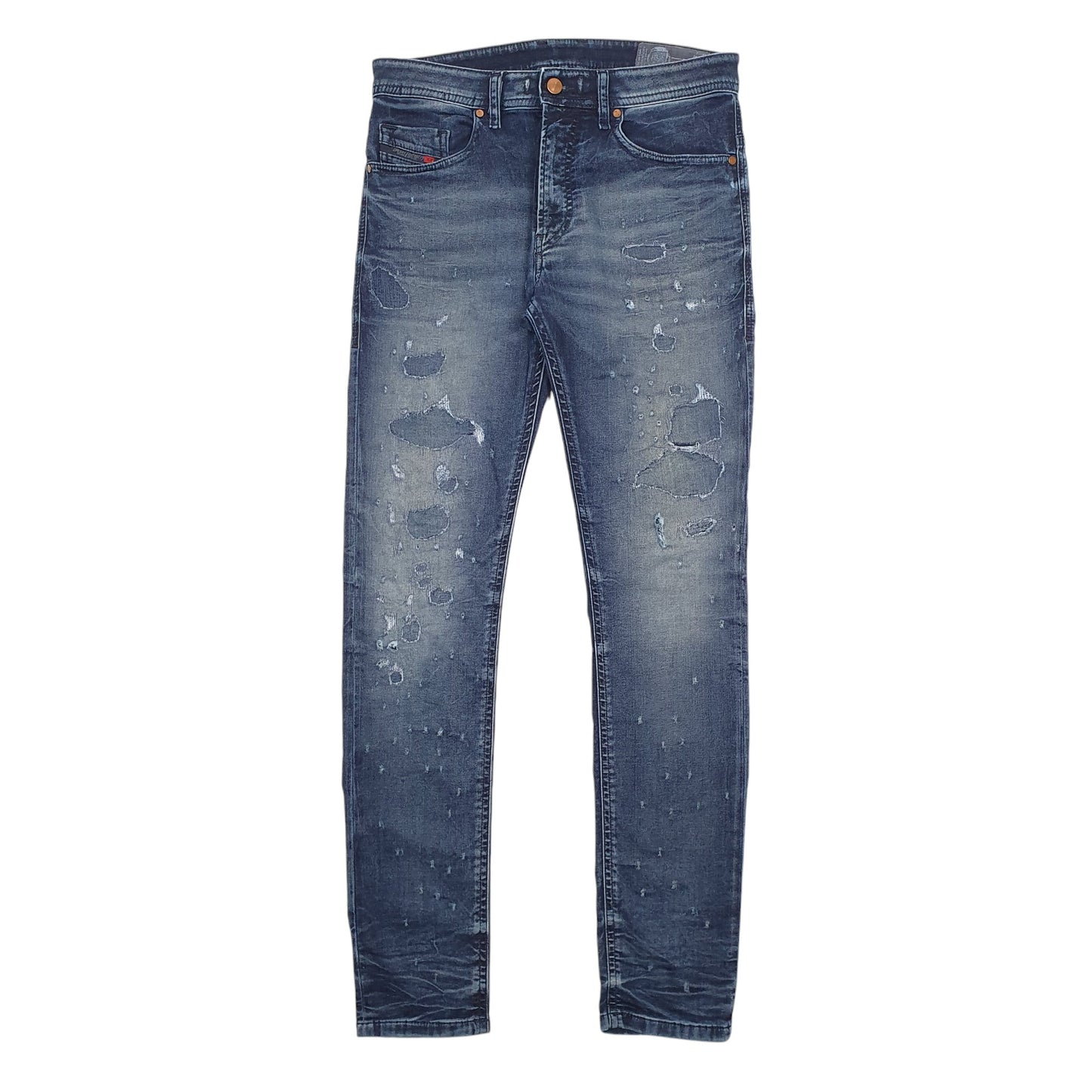 Womens Navy Diesel Distressed Casual JeansW30 L32