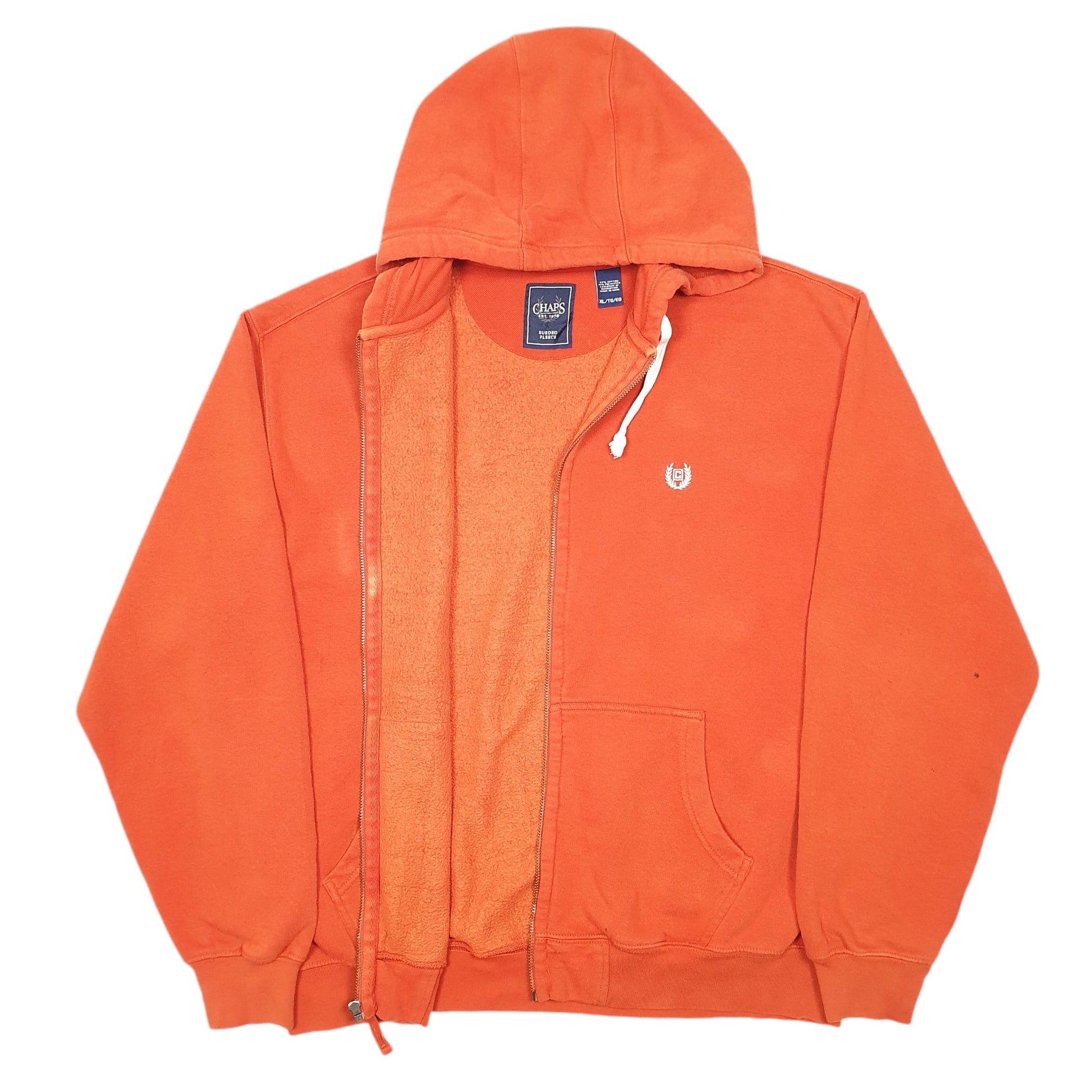 Mens Orange Chaps Hoodie Full Zip Jumper