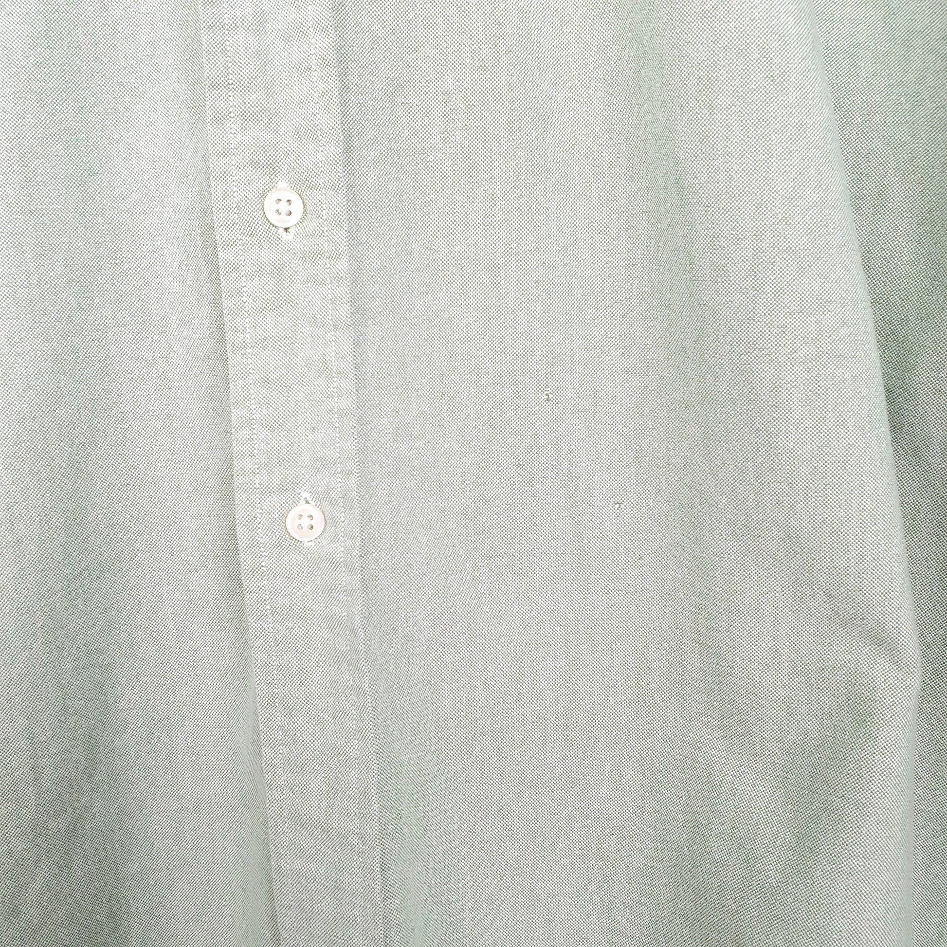 Mens Green Polo Ralph Lauren Oxford Long Sleeve Shirt