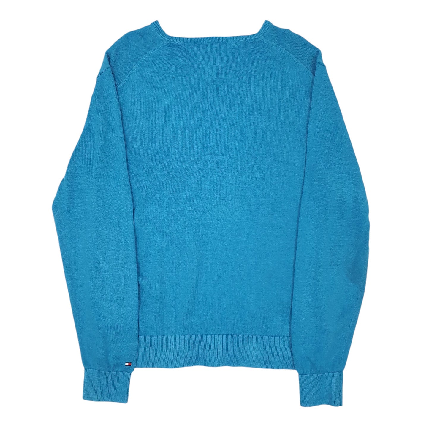 Womens Blue Tommy Hilfiger Linen Cotton Crewneck Jumper