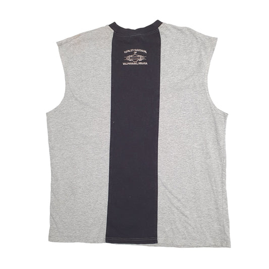 Mens Grey Harley Davidson Sleeveless Vest Indiana Short Sleeve T Shirt