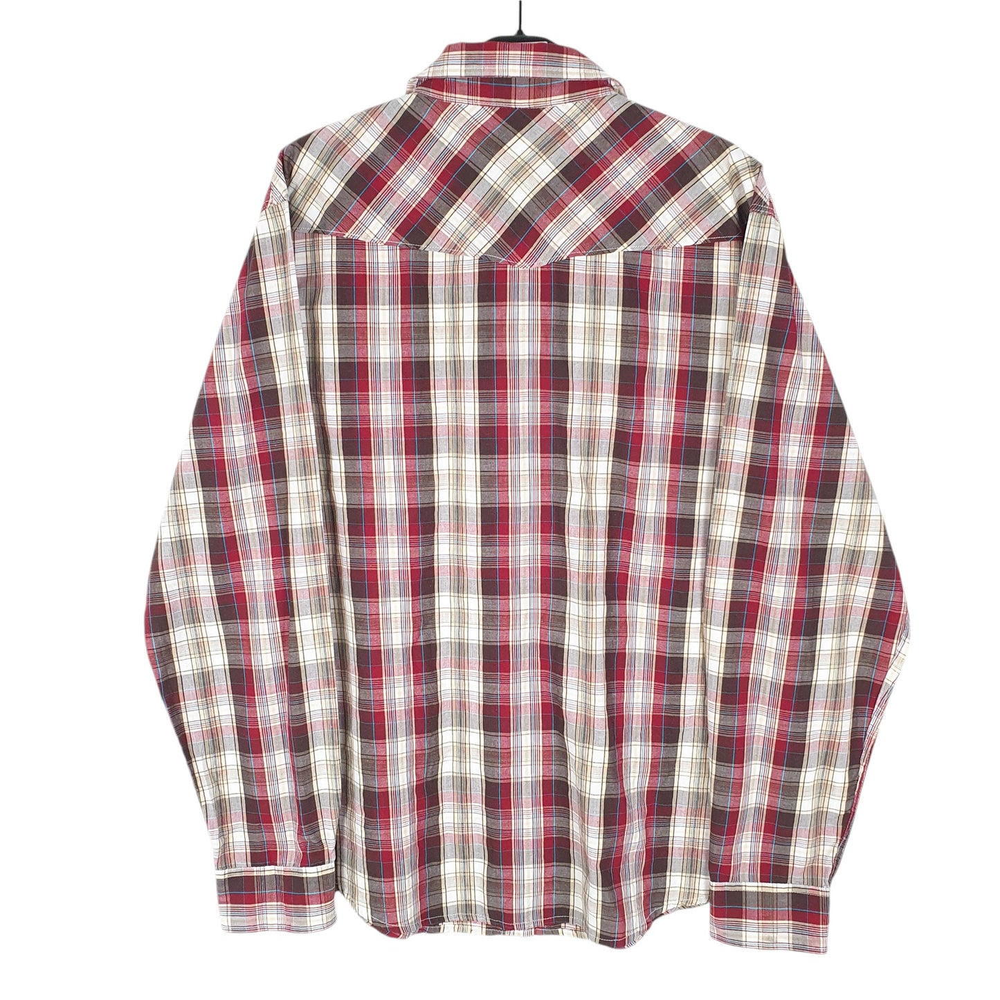 Mens Burgundy Levis Western Modern Cowboy Snap Button Long Sleeve Shirt