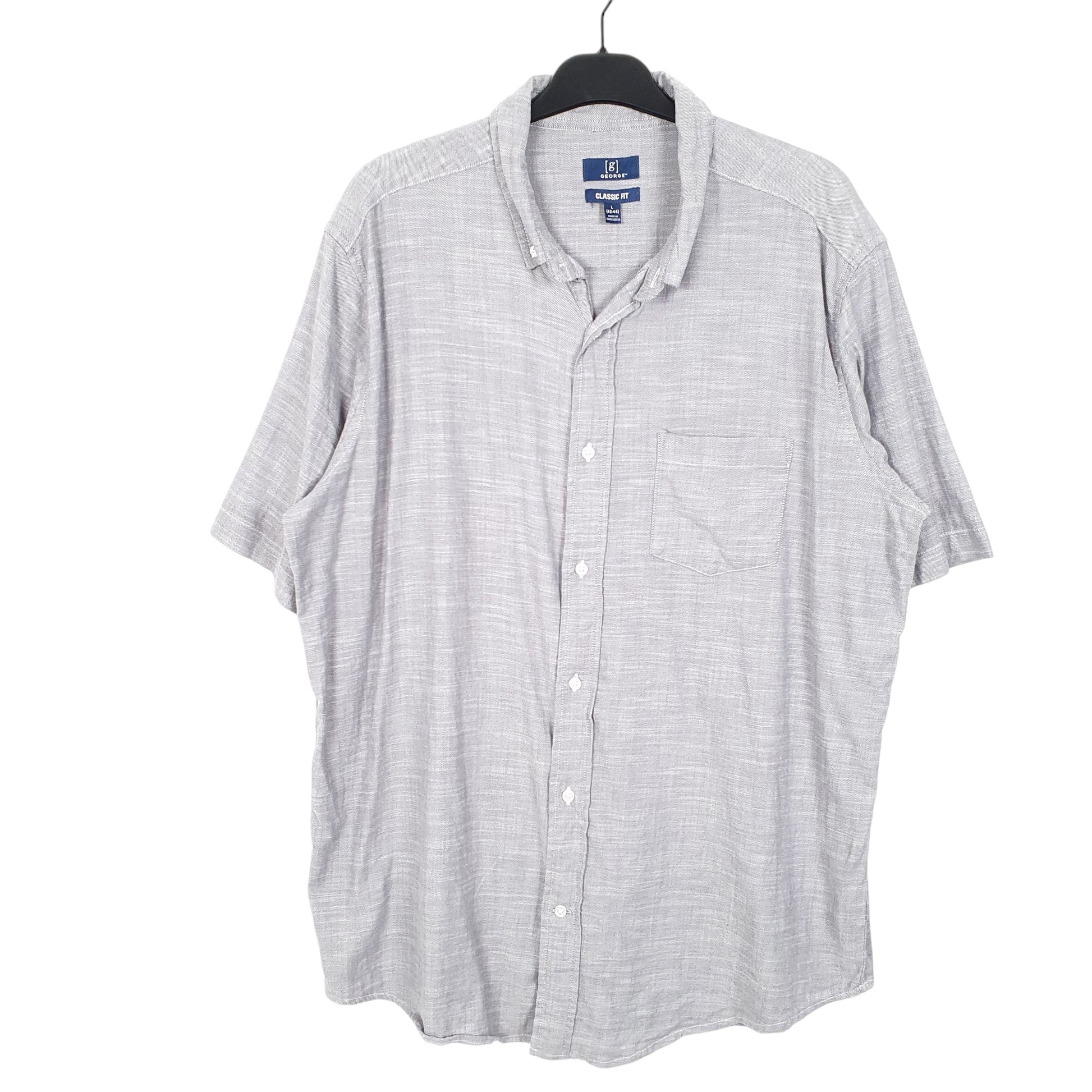 Mens Grey George  Short Sleeve Shirt