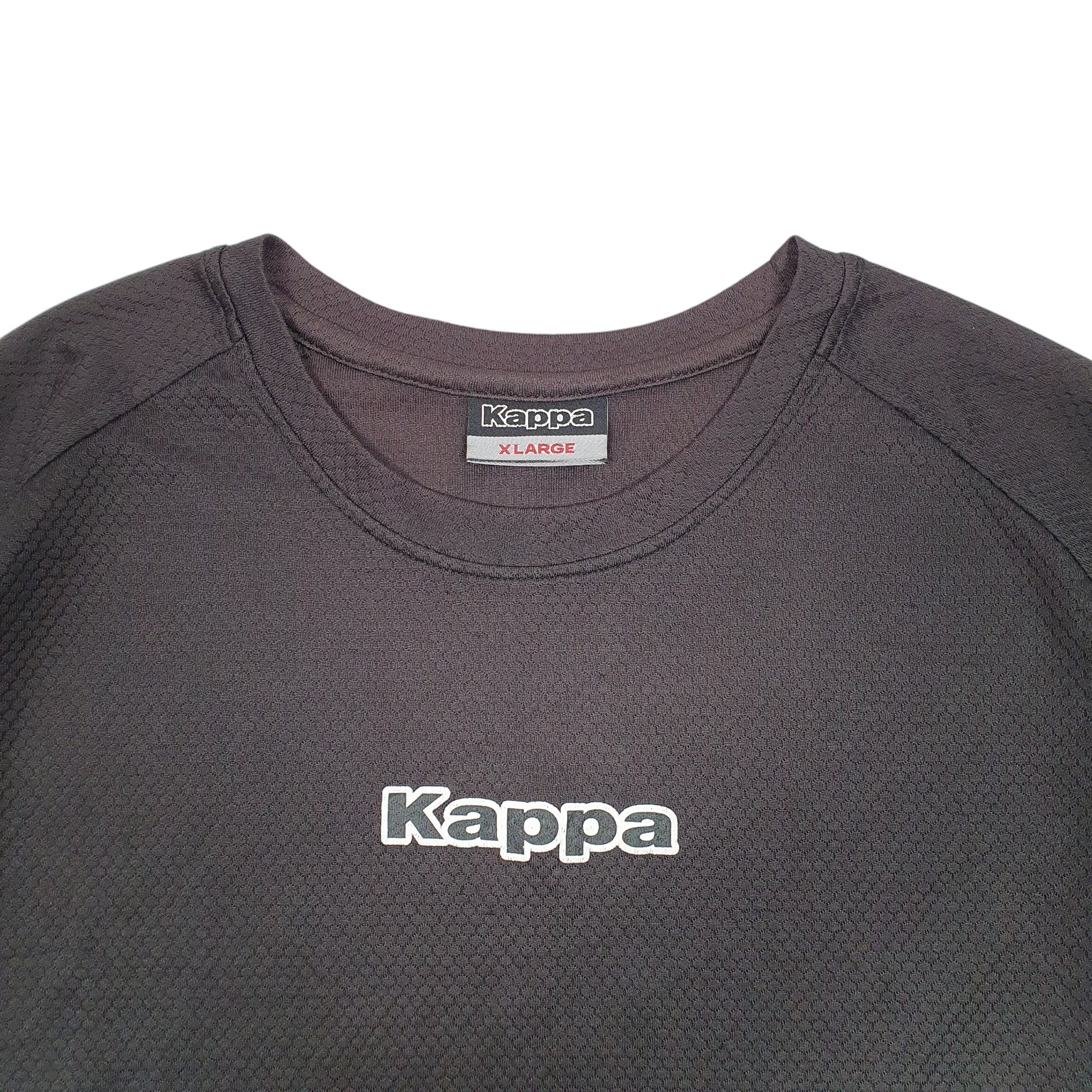 Mens Black Kappa Active Workout Gym Short Sleeve T Shirt