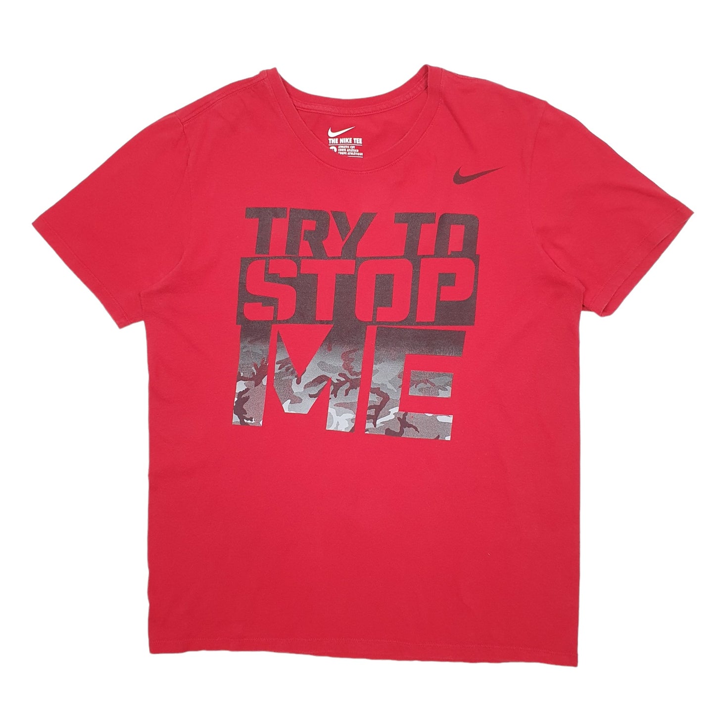 Mens Red Nike Spellout Short Sleeve T Shirt