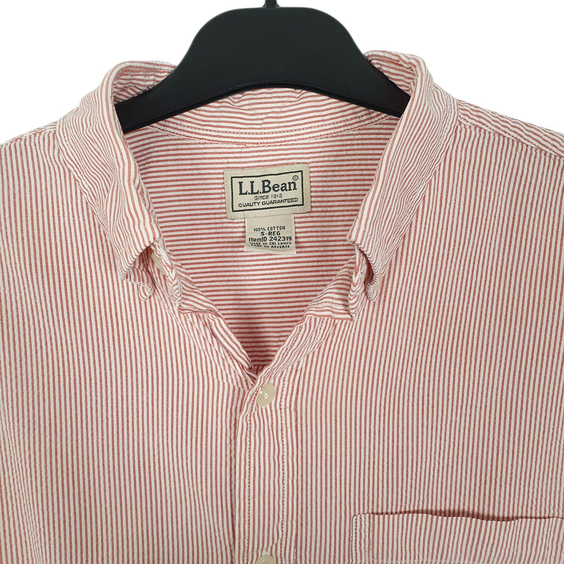 Mens Pink L.L.Bean  Short Sleeve Shirt