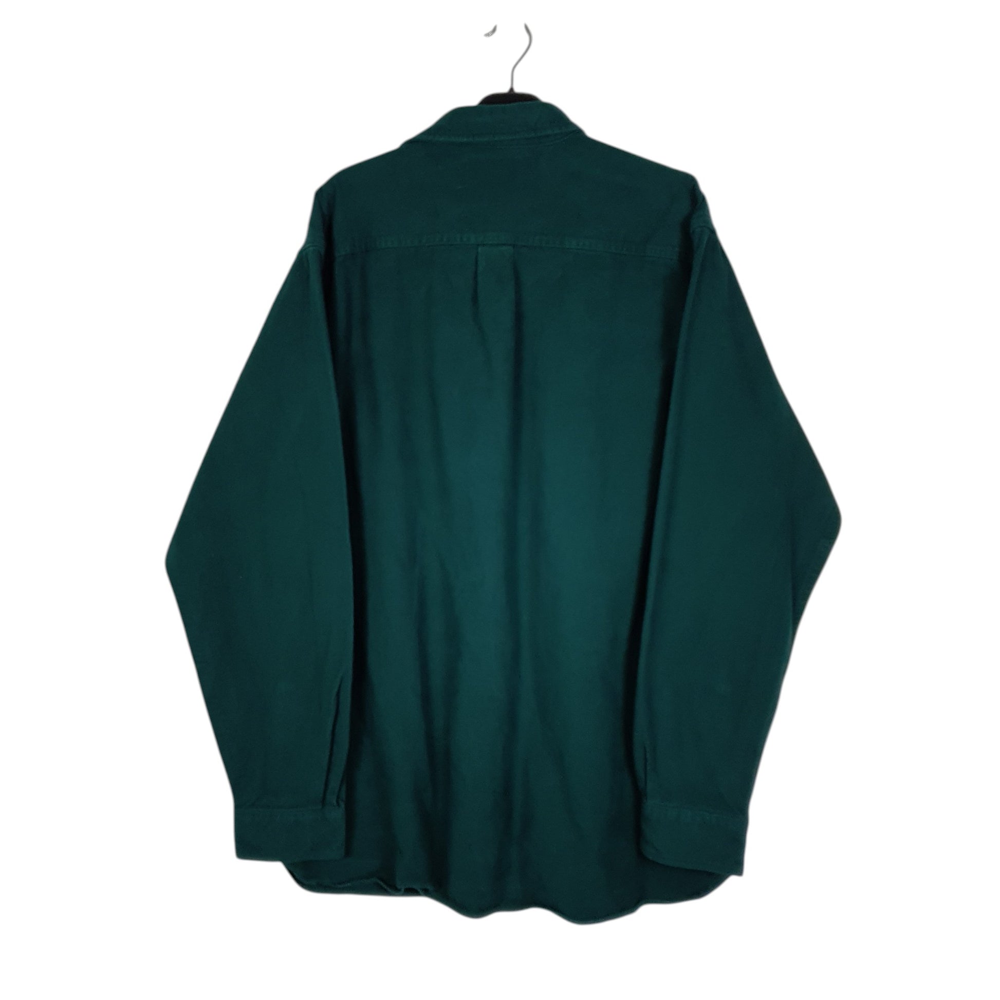 Mens Green L.L.Bean Thick Chamois  Shirt