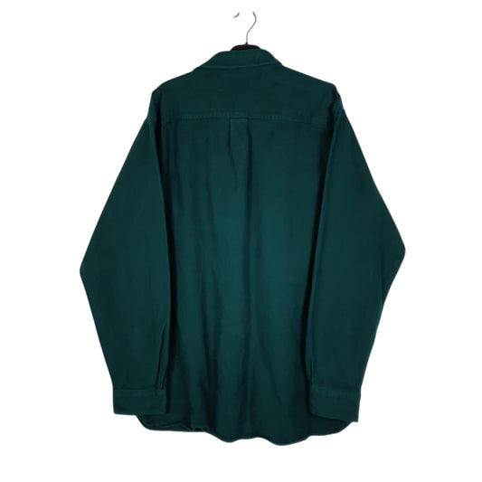 Mens Green L.L.Bean Thick Chamois  Shirt
