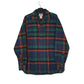 Mens Navy L.L.Bean Scotch Flannel Chamois Plaid Long Sleeve Shirt