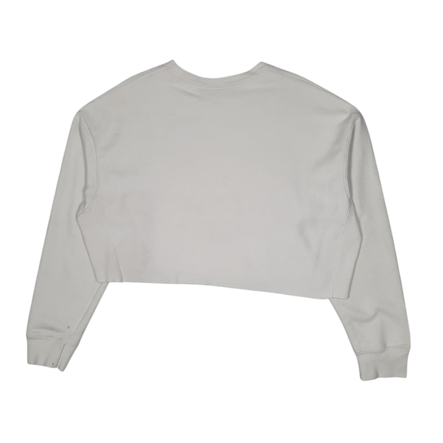 Womens White Champion Crop Top Crewneck Jumper