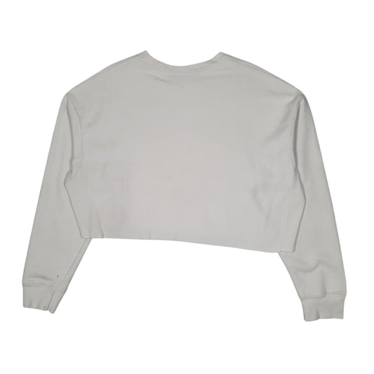 Womens White Champion Crop Top Crewneck Jumper